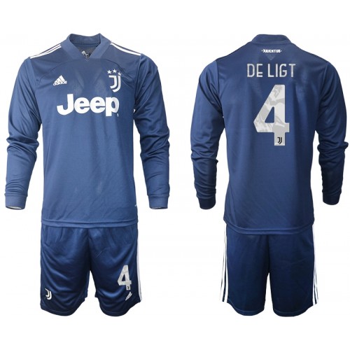 Juventus Dres Matthijs de Ligt 4 Dječji Gostujući 2020/21 Dugim Rukavima Juventus Dres Matthijs de Ligt 4 Dječji Gostujući 2020/21 Dugim Rukavima